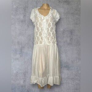 Vintage Gilligan & O’Malley White Lace Gown Dress - Romantic Bridal
